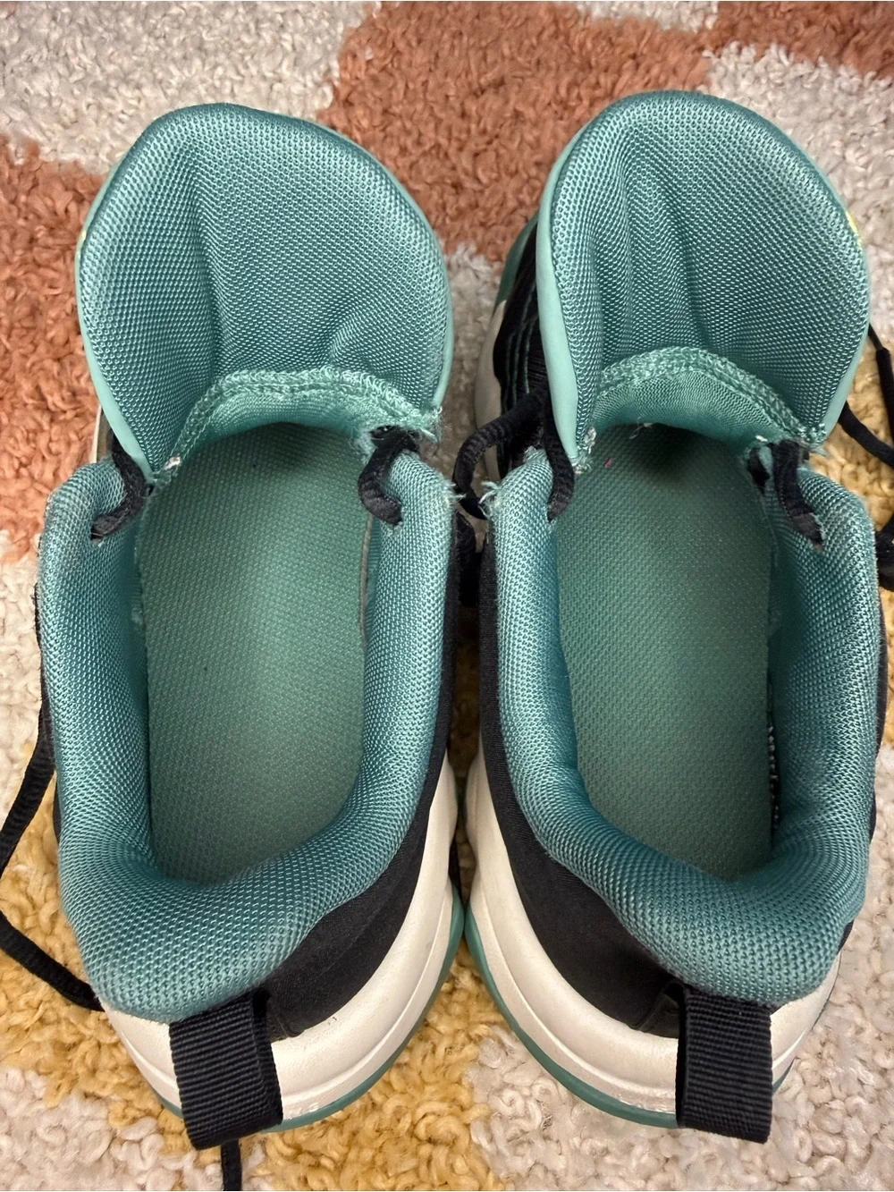 Nike Giannis Kids Black and Teal Basketball Shoes